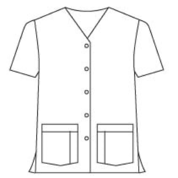 Landau 8232 Women's Snap Front Top - Picture 5 of 8